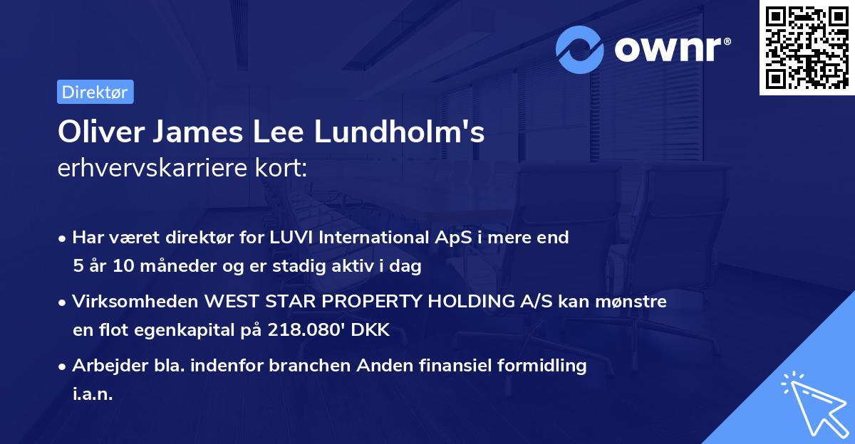 Oliver James Lee Lundholm's erhvervskarriere kort