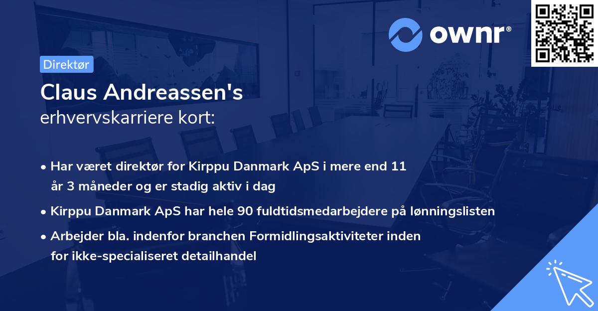 Claus Andreassen's erhvervskarriere kort