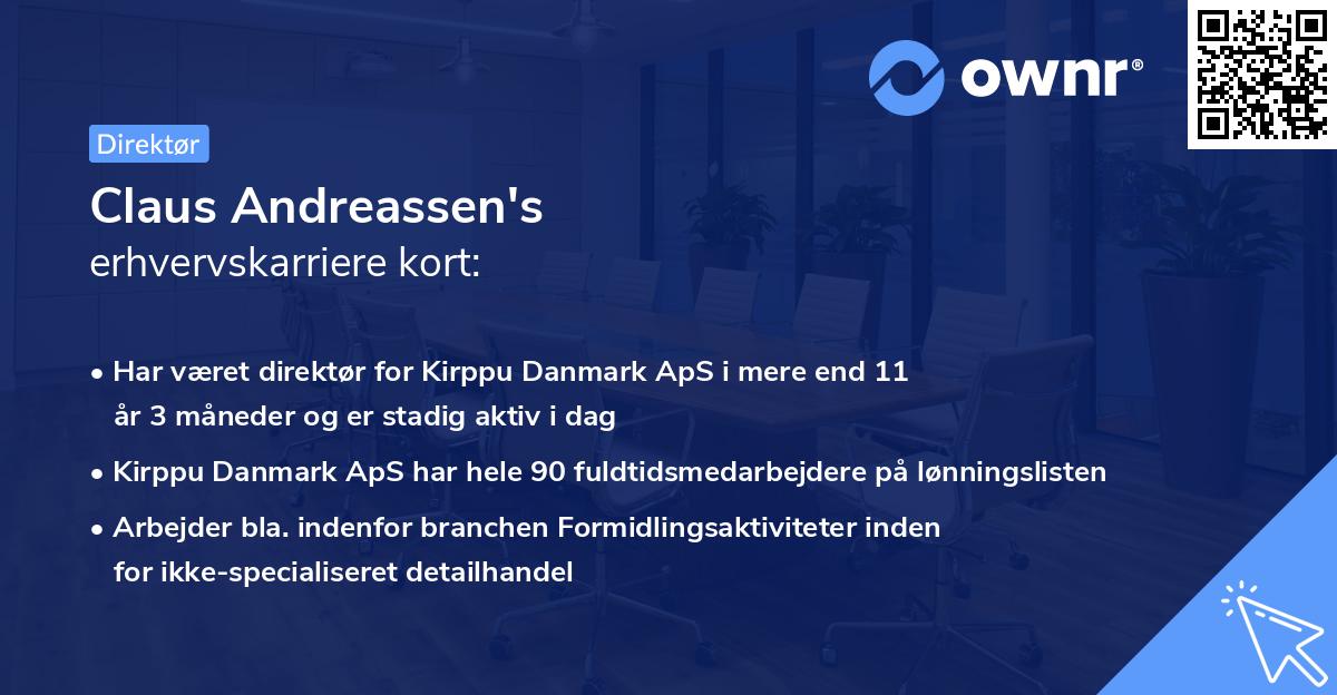 Claus Andreassen's erhvervskarriere kort