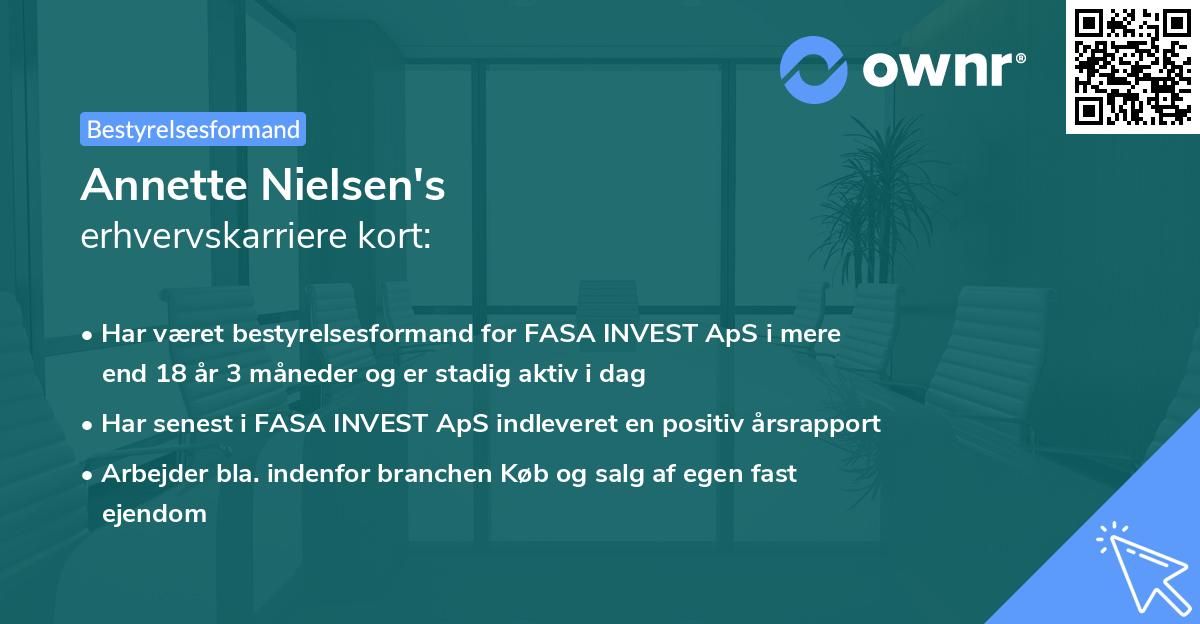 Annette Nielsen's erhvervskarriere kort
