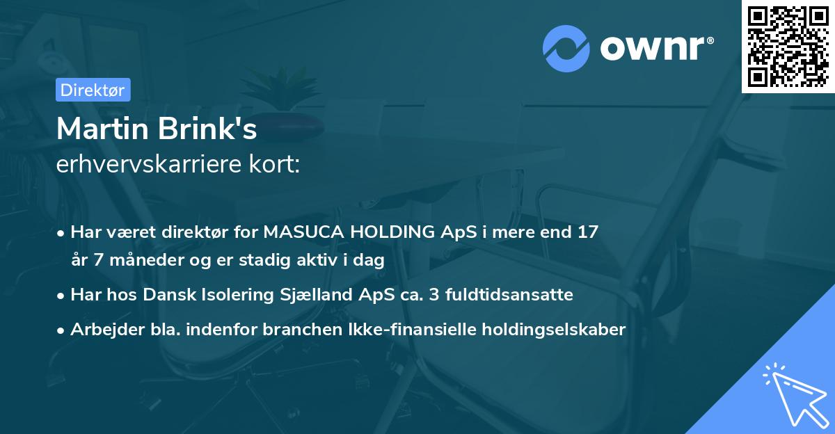 Martin Brink's erhvervskarriere kort