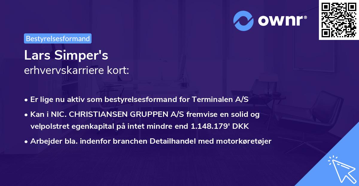 Lars Simper's erhvervskarriere kort