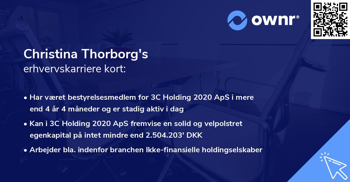 Christina Thorborg's erhvervskarriere kort