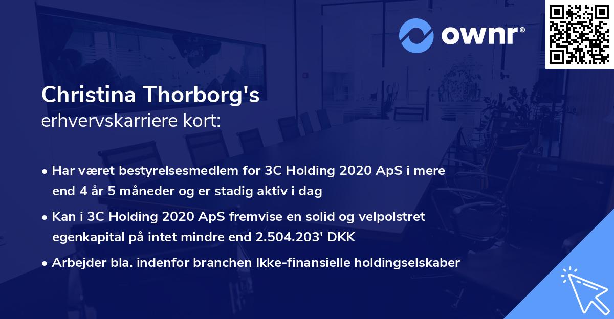 Christina Thorborg's erhvervskarriere kort