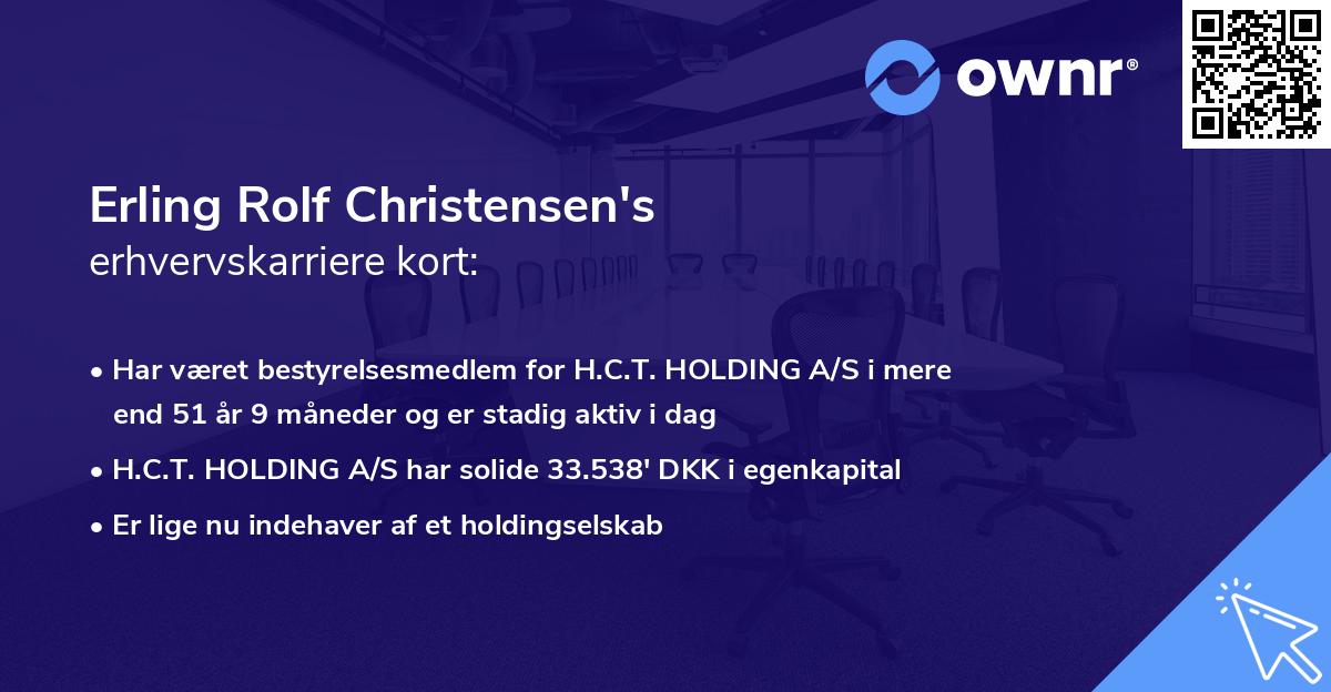 Erling Rolf Christensen's erhvervskarriere kort