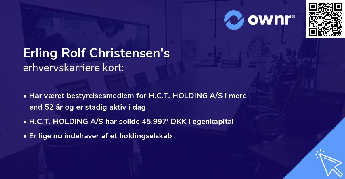 Erling Rolf Christensen's erhvervskarriere kort