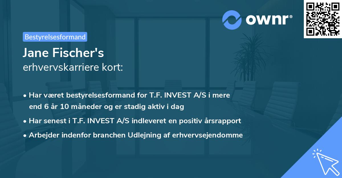 Jane Fischer's erhvervskarriere kort