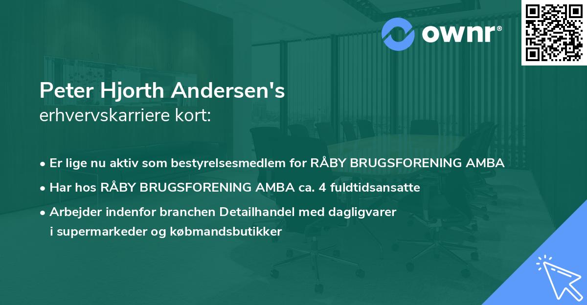 Peter Hjorth Andersen's erhvervskarriere kort