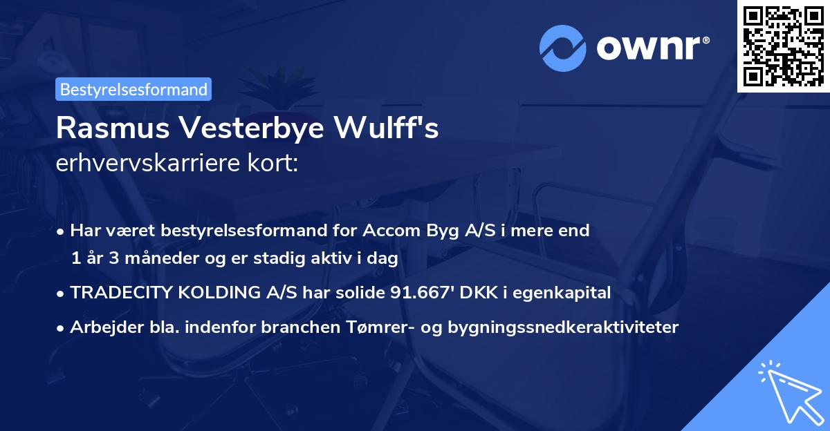 Rasmus Vesterbye Wulff's erhvervskarriere kort