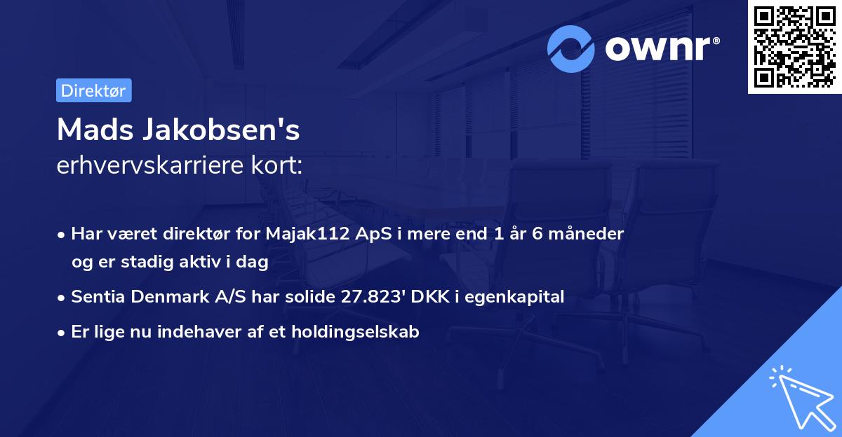 Mads Jakobsen's erhvervskarriere kort