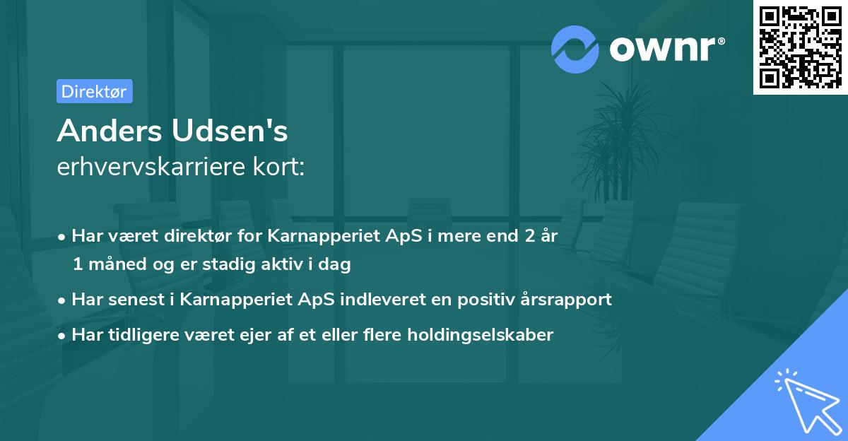 Anders Udsen's erhvervskarriere kort