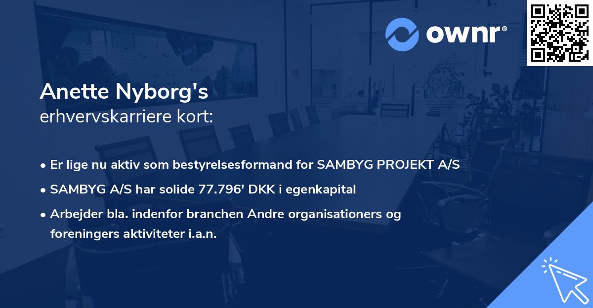 Anette Nyborg's erhvervskarriere kort
