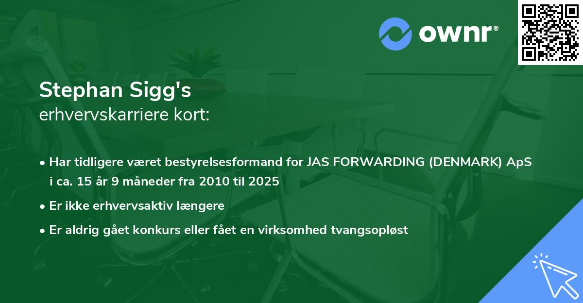 Stephan Sigg's erhvervskarriere kort