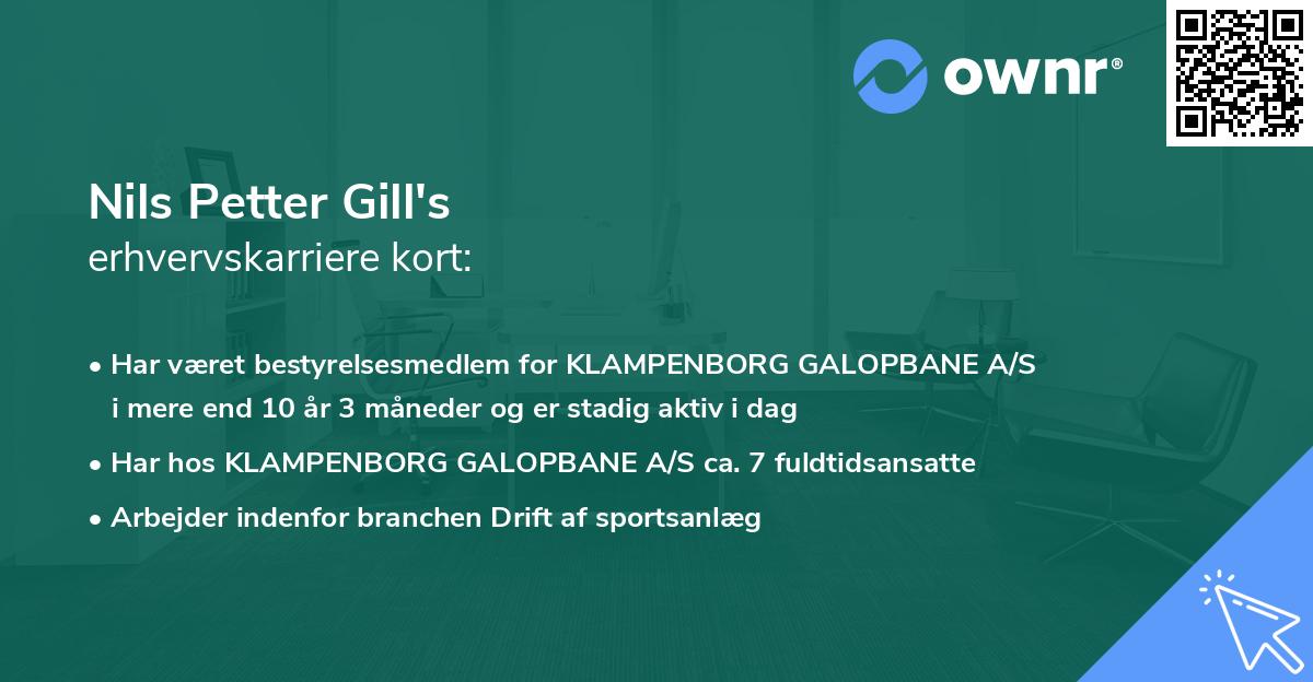 Nils Petter Gill's erhvervskarriere kort