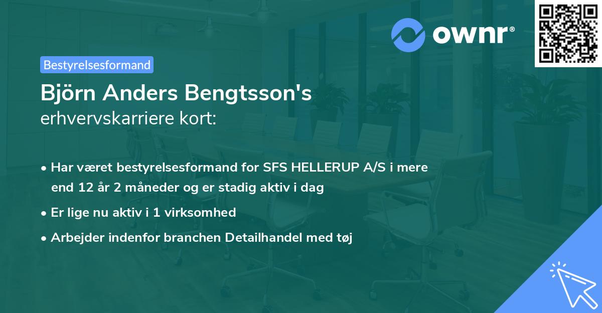 Björn Anders Bengtsson's erhvervskarriere kort