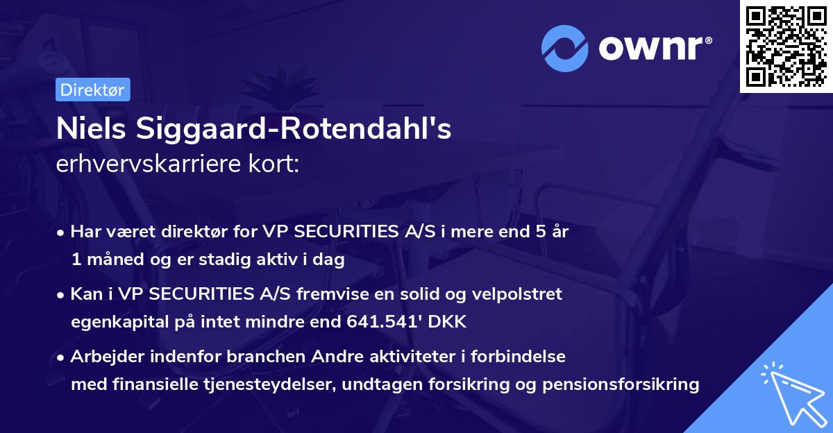 Niels Siggaard-Rotendahl's erhvervskarriere kort