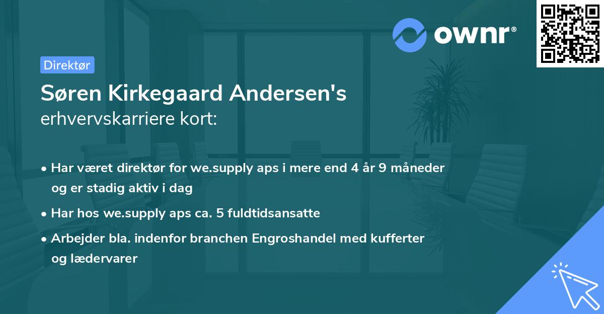 Søren Kirkegaard Andersen's erhvervskarriere kort