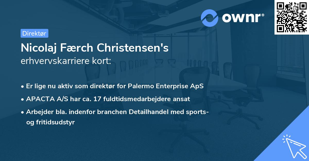 Nicolaj Færch Christensen's erhvervskarriere kort