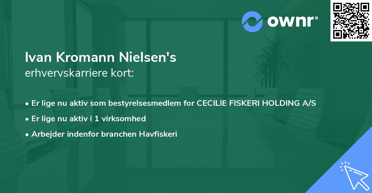 Ivan Kromann Nielsen's erhvervskarriere kort