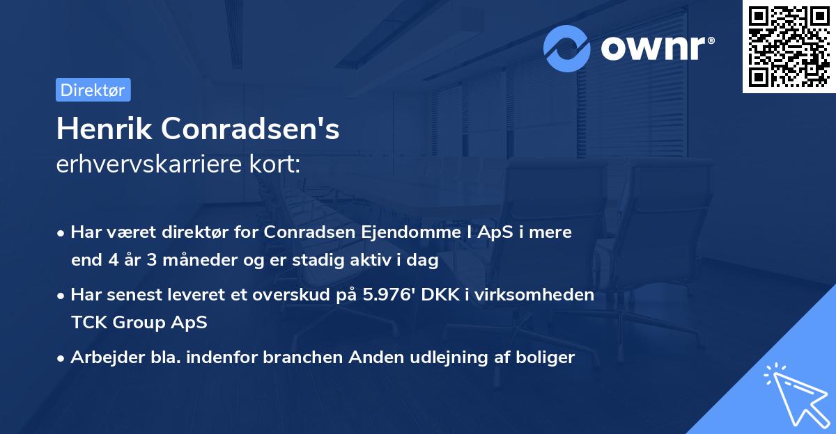 Henrik Conradsen's erhvervskarriere kort