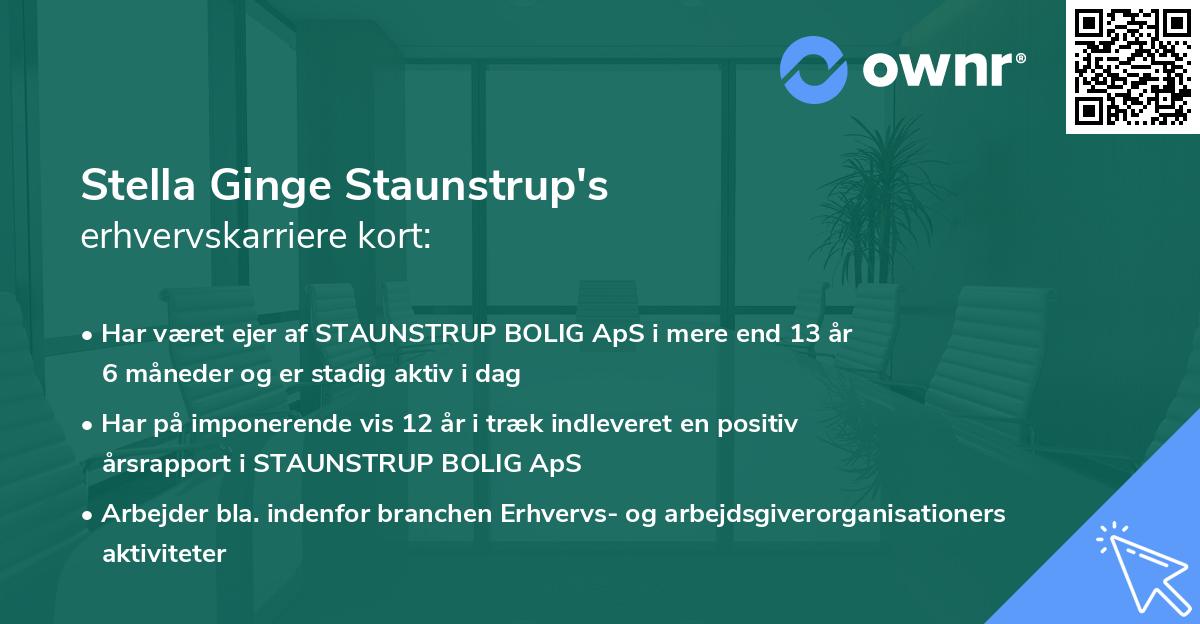 Stella Ginge Staunstrup's erhvervskarriere kort