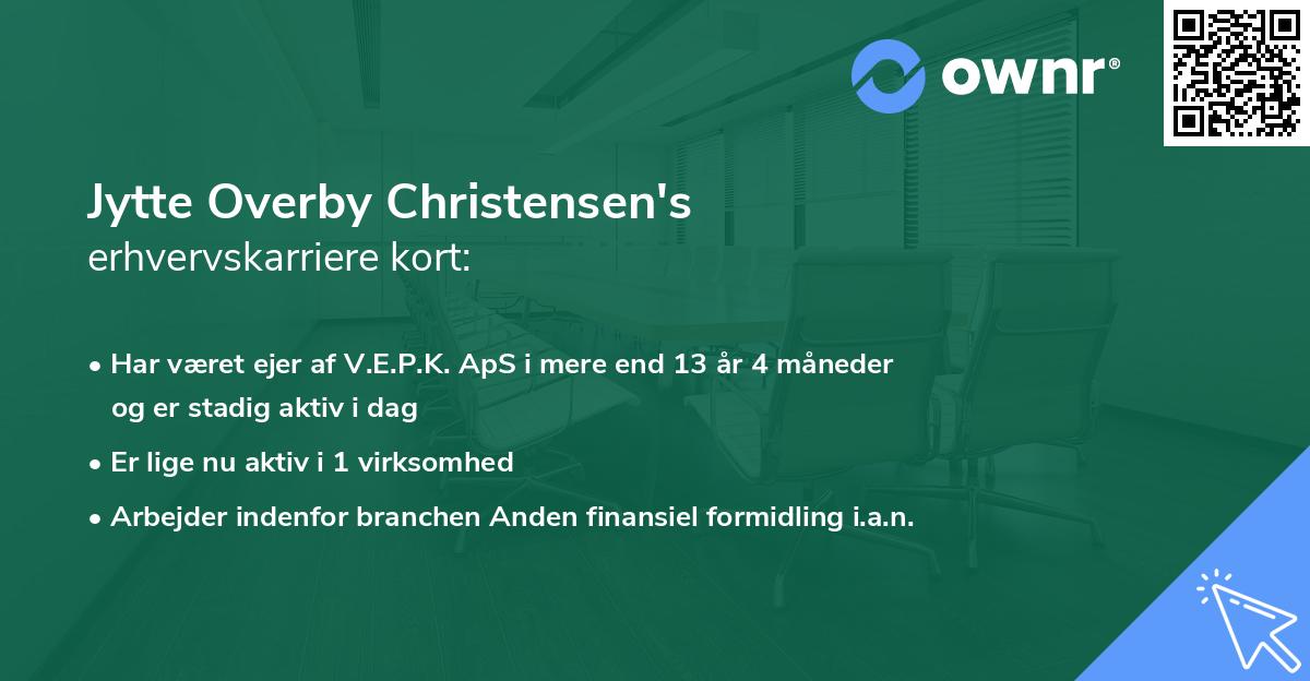 Jytte Overby Christensen's erhvervskarriere kort