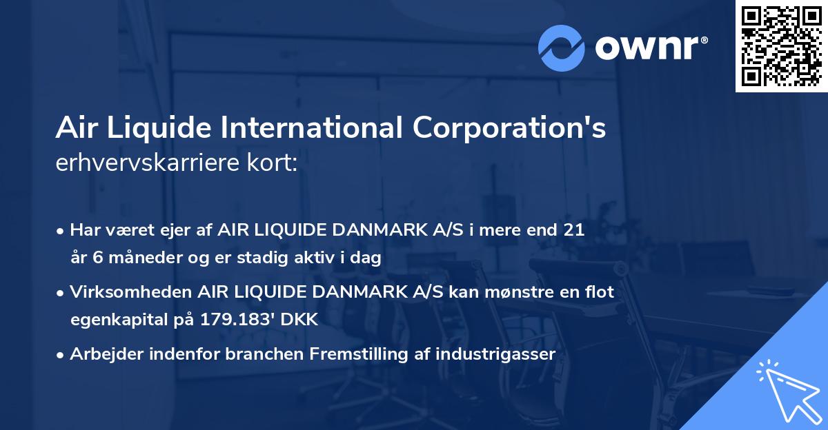 Air Liquide International Corporation's erhvervskarriere kort