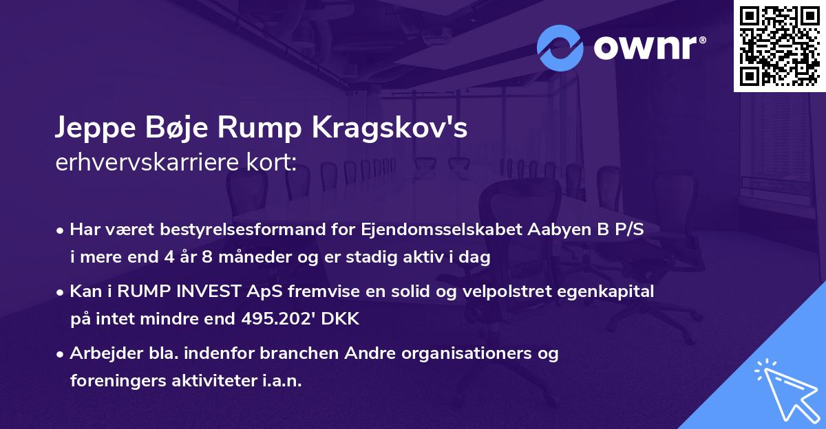 Jeppe Bøje Rump Kragskov's erhvervskarriere kort