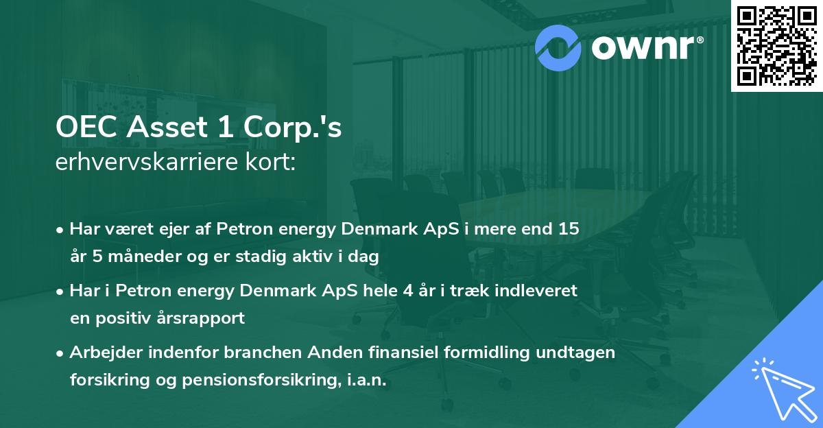 OEC Asset 1 Corp.'s erhvervskarriere kort