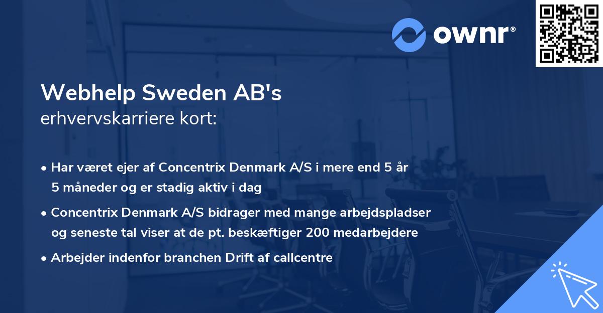 Webhelp Sweden AB's erhvervskarriere kort