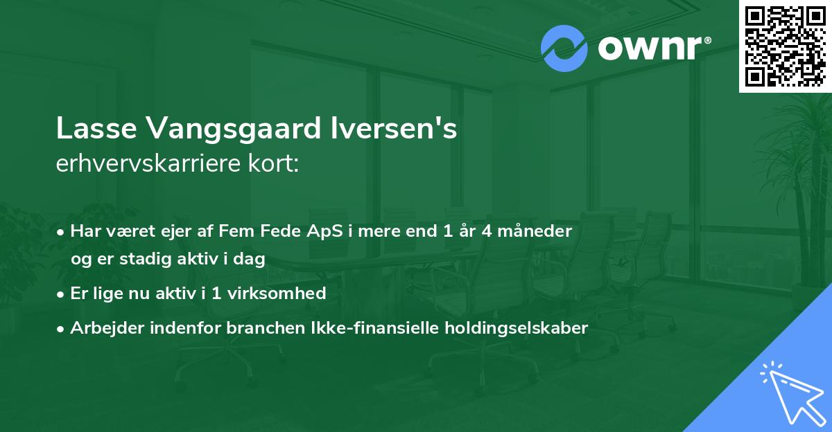 Lasse Vangsgaard Iversen's erhvervskarriere kort