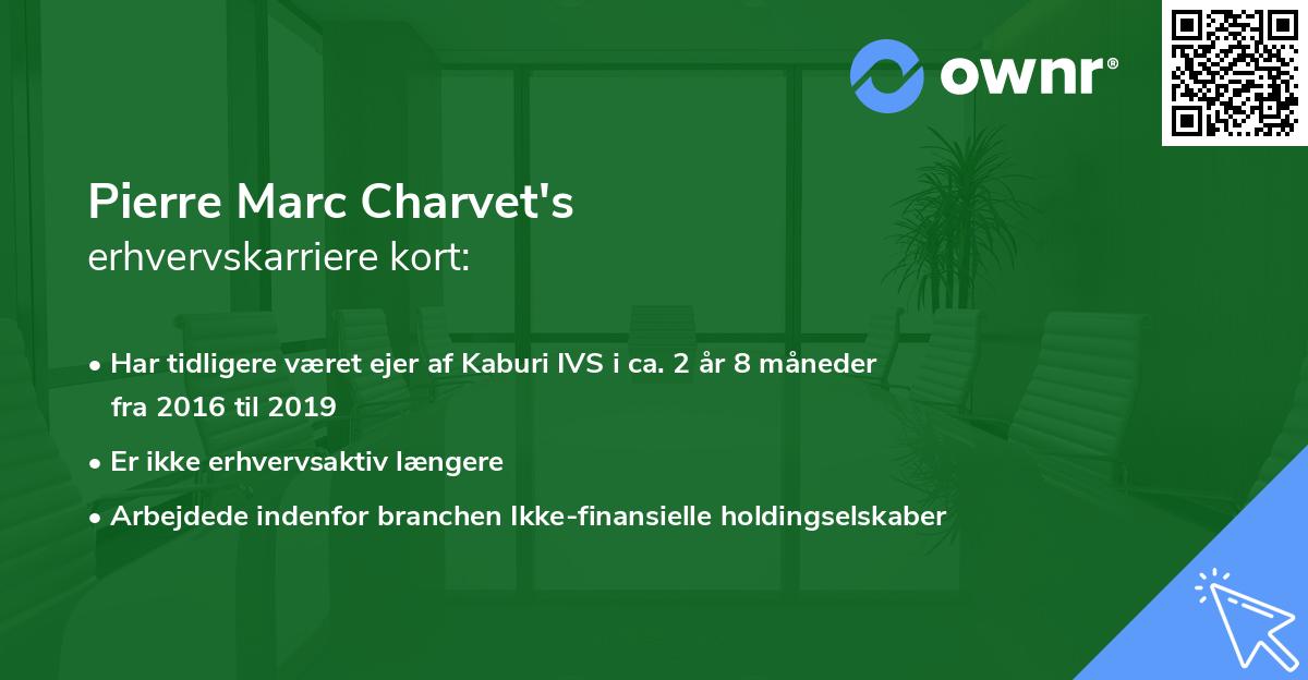 Pierre Marc Charvet's erhvervskarriere kort