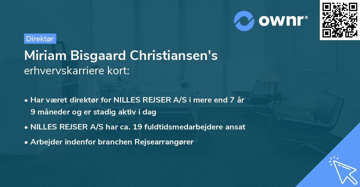 Miriam Bisgaard Christiansen's erhvervskarriere kort