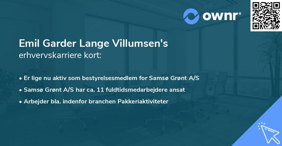 Emil Garder Lange Villumsen's erhvervskarriere kort