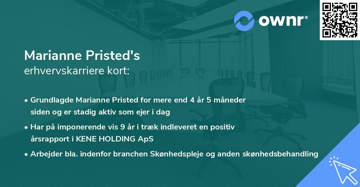 Marianne Pristed's erhvervskarriere kort