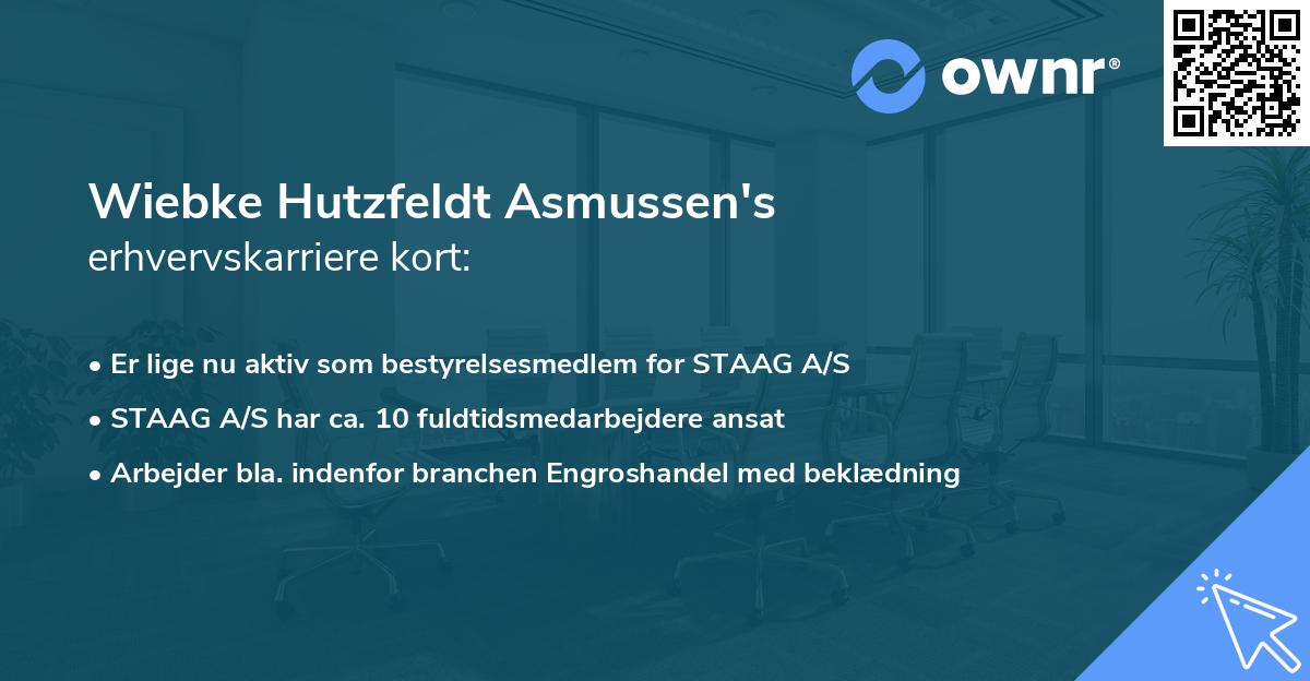 Wiebke Hutzfeldt Asmussen's erhvervskarriere kort