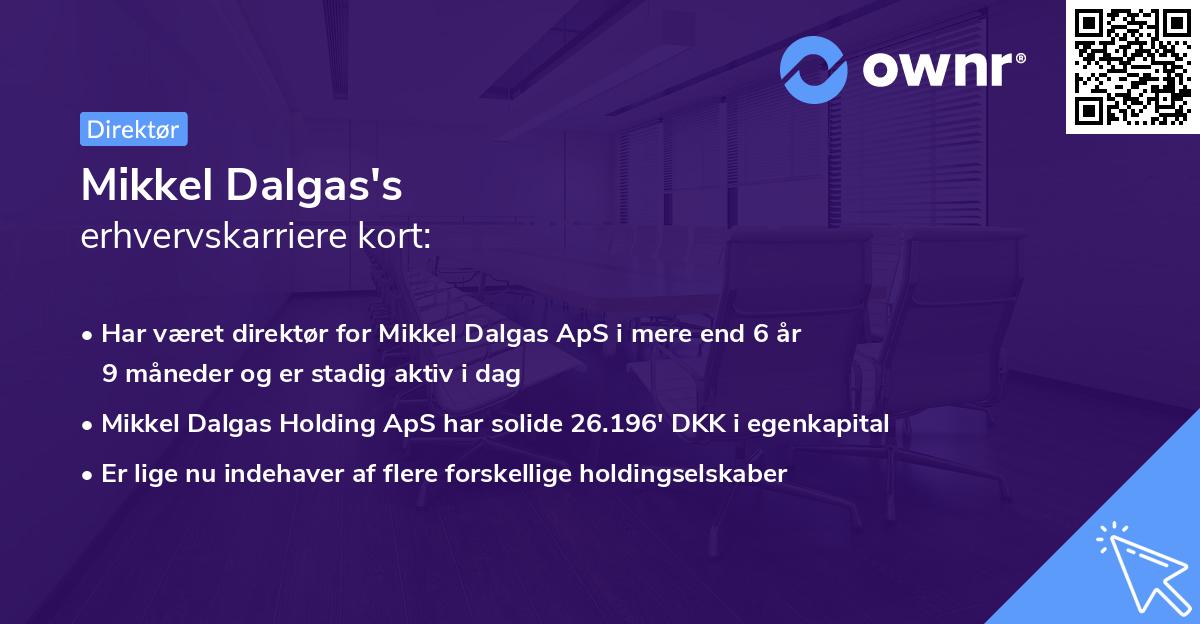 Mikkel Dalgas's erhvervskarriere kort