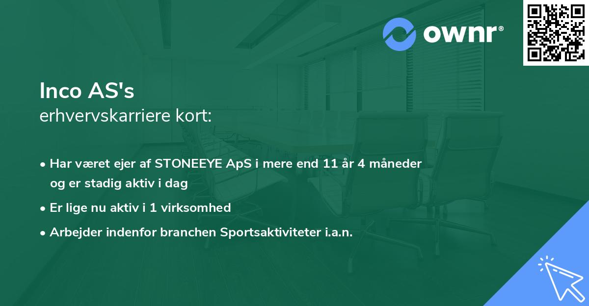 Inco AS's erhvervskarriere kort