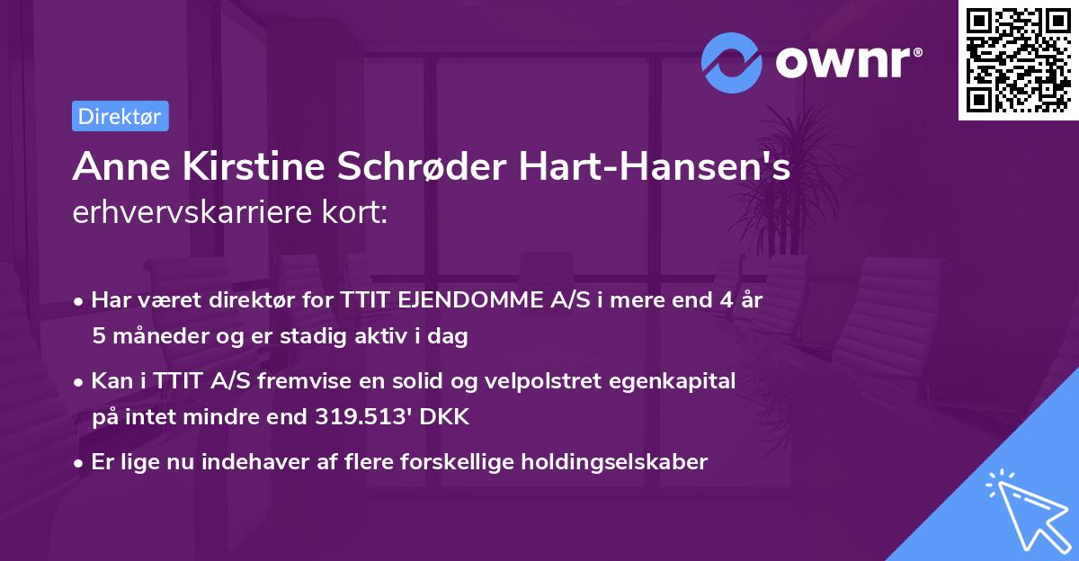 Anne Kirstine Schrøder Hart-Hansen's erhvervskarriere kort