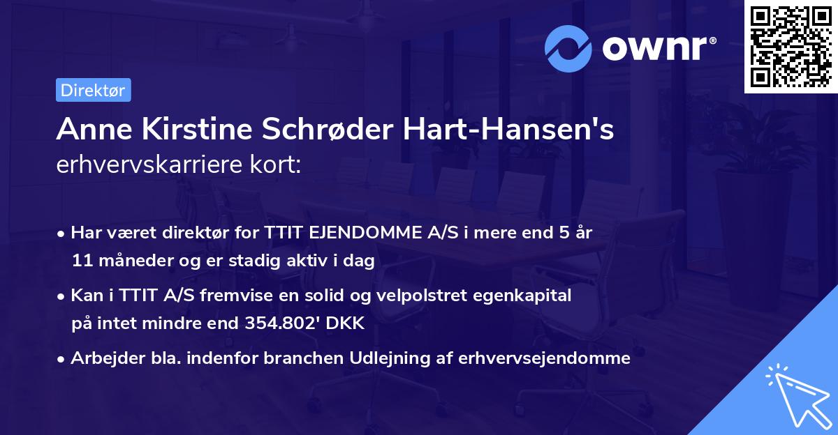 Anne Kirstine Schrøder Hart-Hansen's erhvervskarriere kort