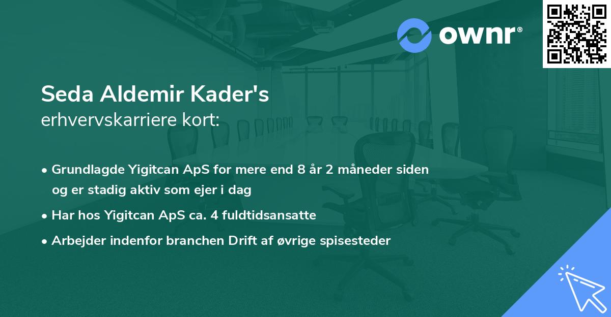 Seda Aldemir Kader's erhvervskarriere kort