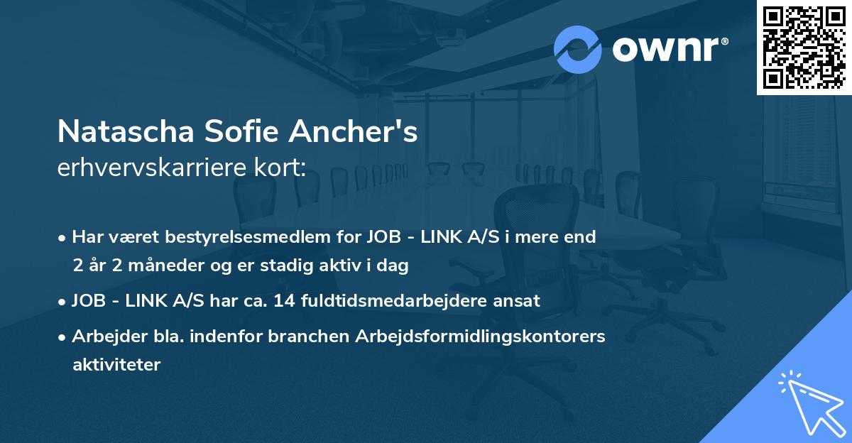Natascha Sofie Ancher's erhvervskarriere kort