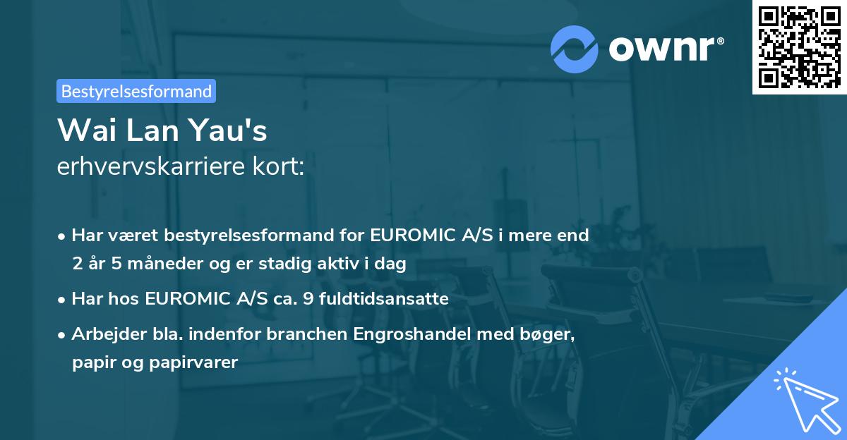 Wai Lan Yau's erhvervskarriere kort