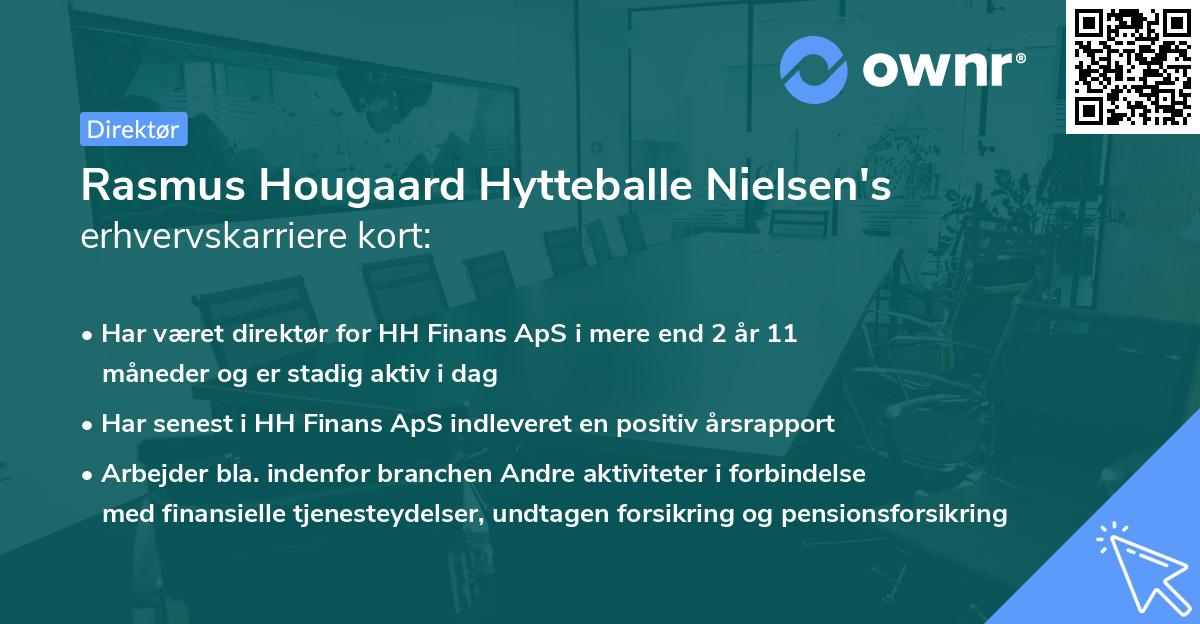 Rasmus Hougaard Hytteballe Nielsen's erhvervskarriere kort