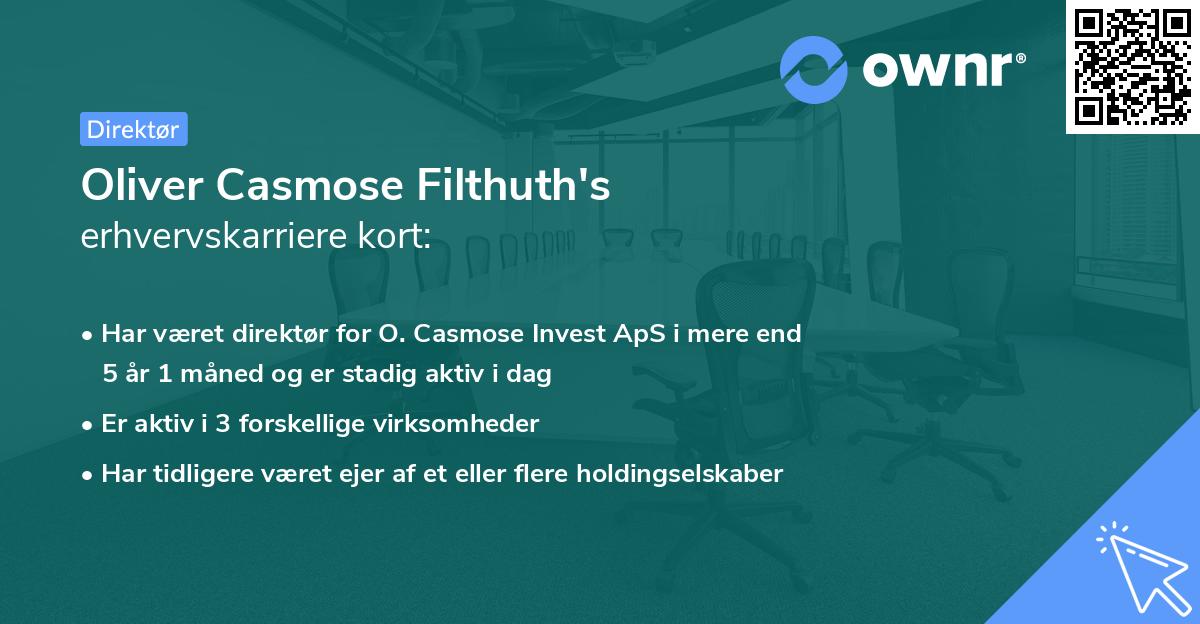 Oliver Casmose Filthuth's erhvervskarriere kort