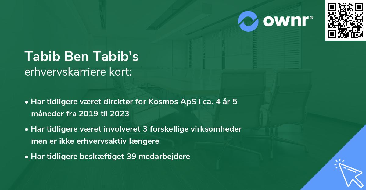Tabib Ben Tabib's erhvervskarriere kort