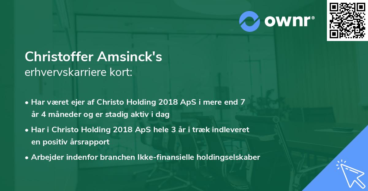 Christoffer Amsinck's erhvervskarriere kort