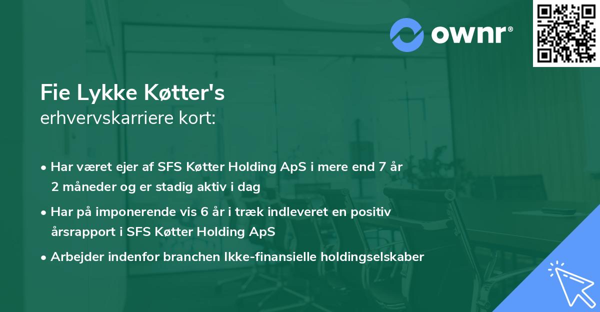 Fie Lykke Køtter's erhvervskarriere kort