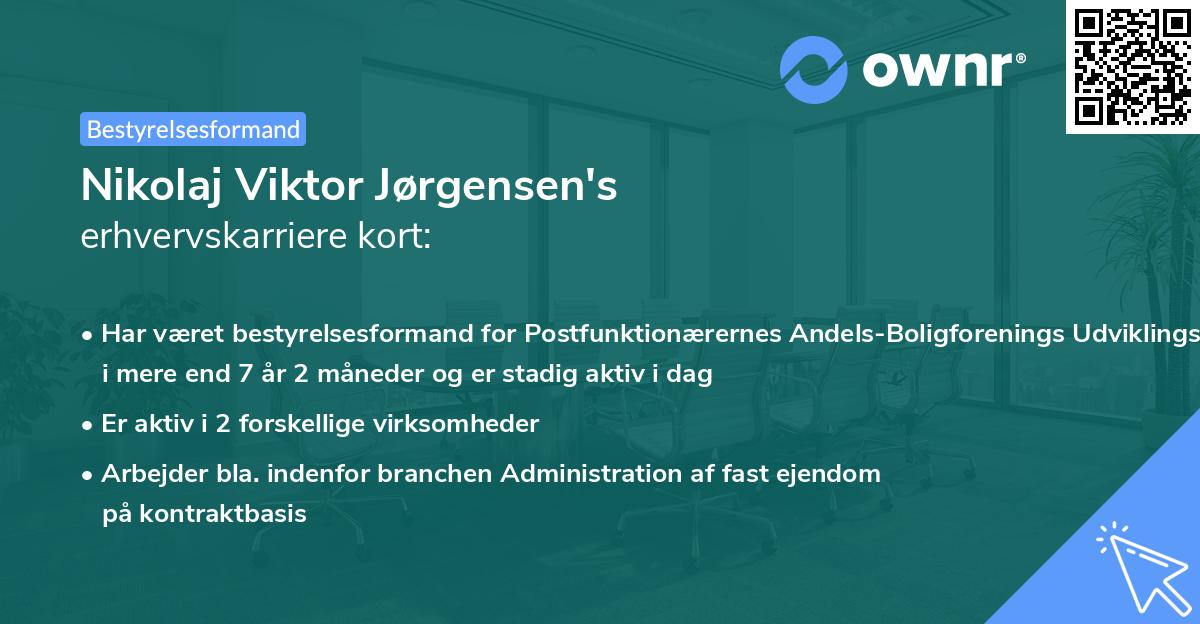 Nikolaj Viktor Jørgensen's erhvervskarriere kort
