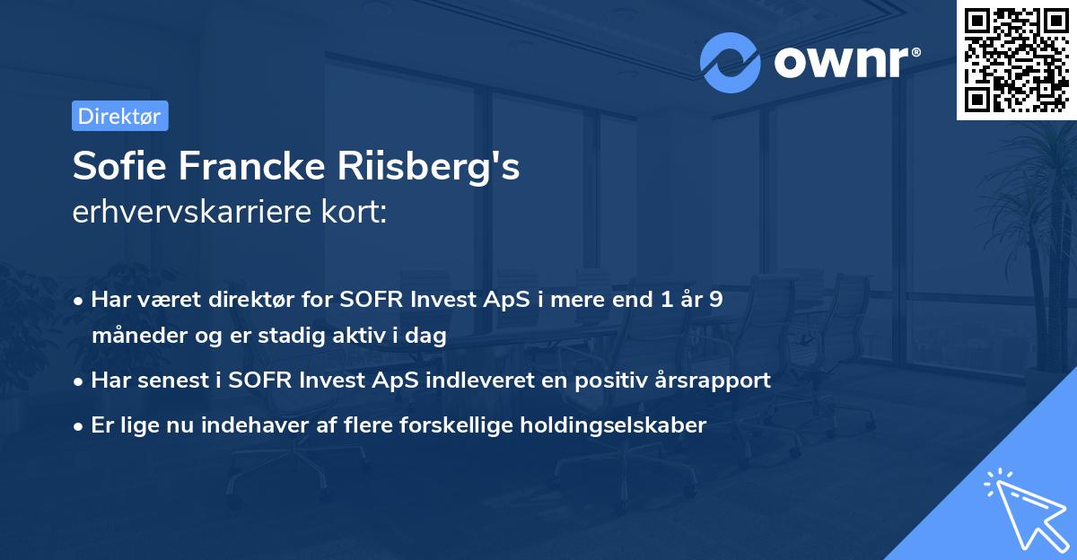 Sofie Francke Riisberg's erhvervskarriere kort